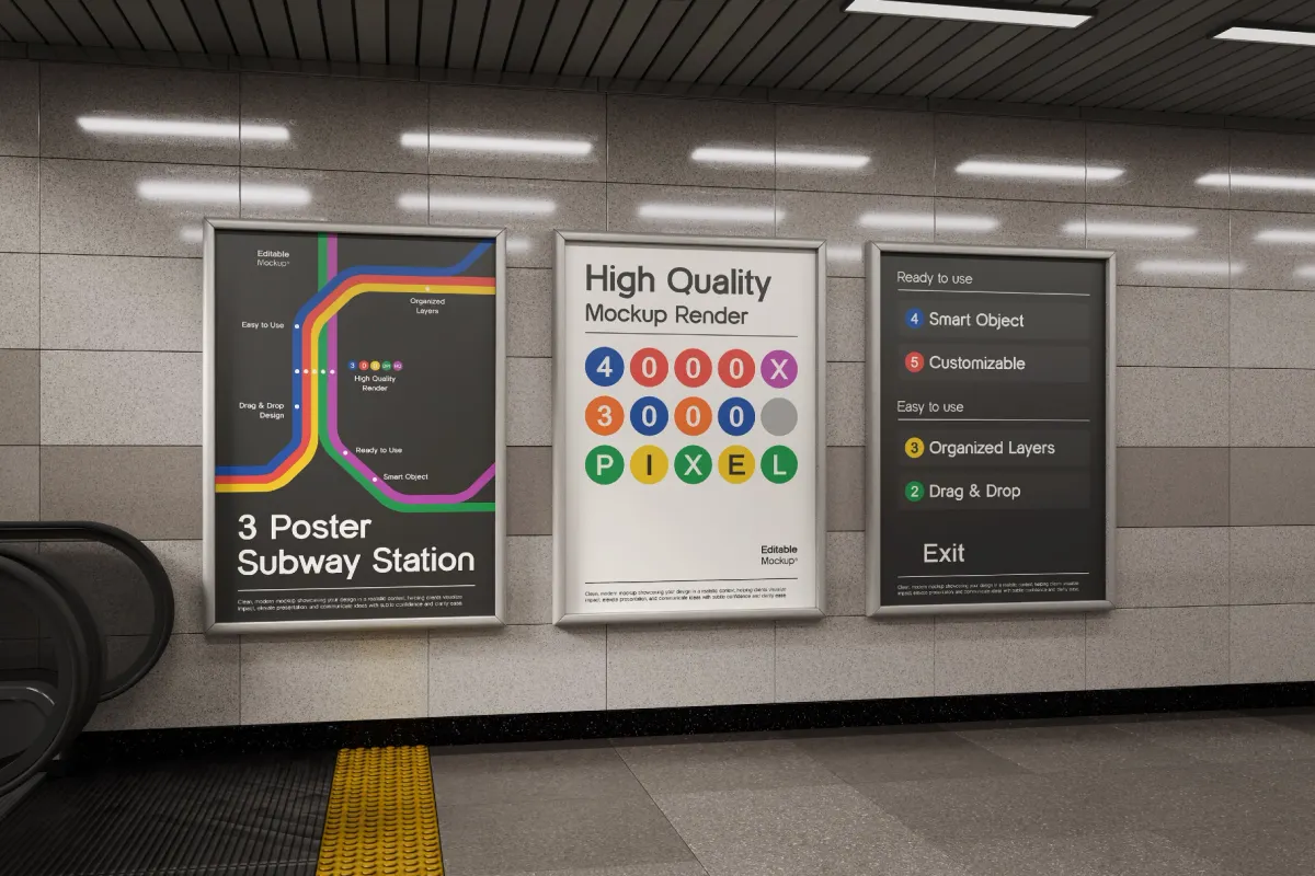 Underground Advertising Poster Mockup