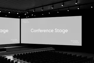 Monochrome Stage Screen Mockup – Side Angle