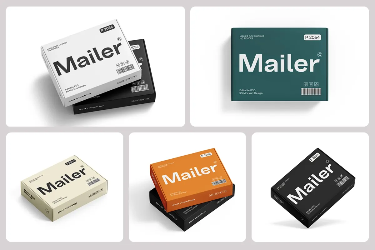 Cardboard Mailer Box Mockup