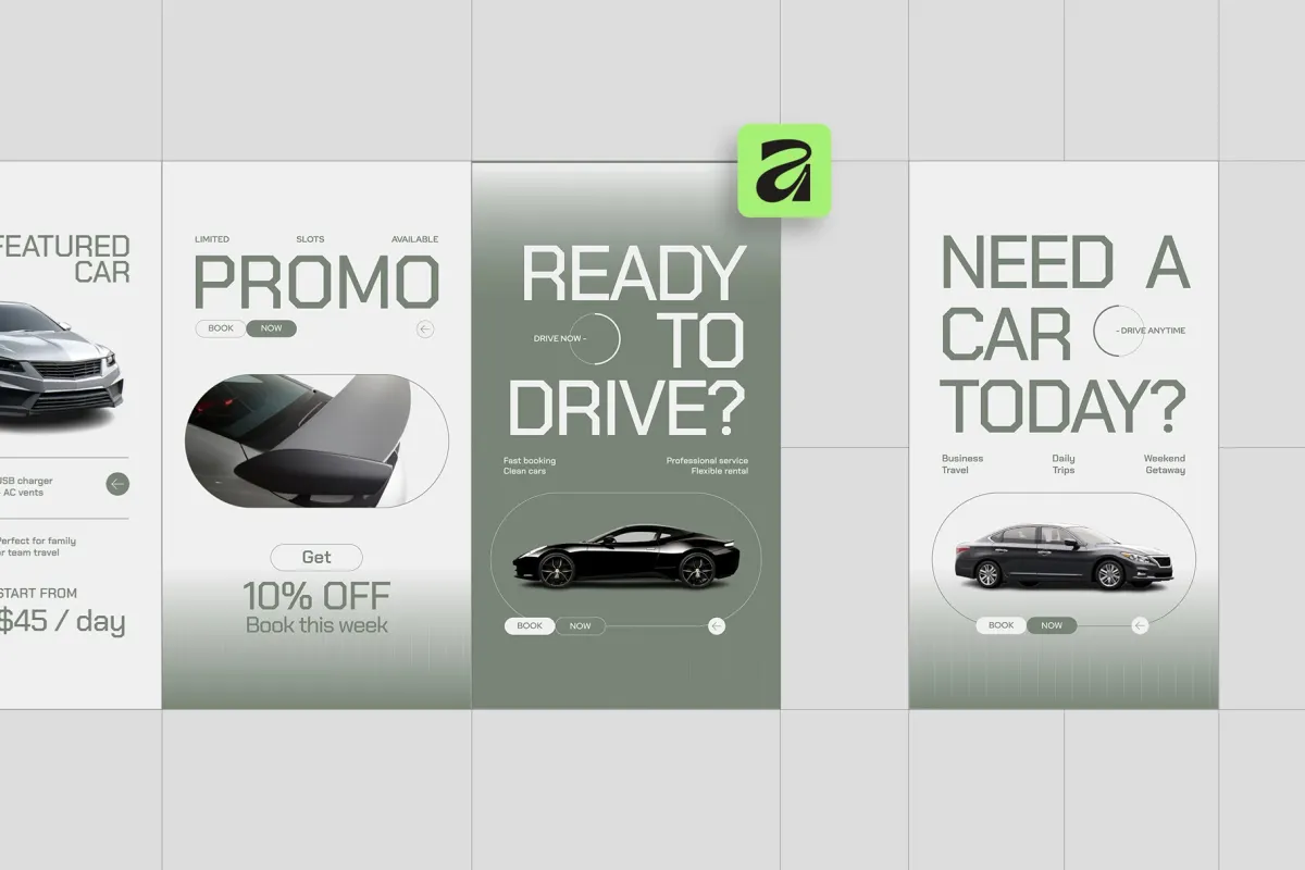 Car Rental Instagram Pack - Affinity Template