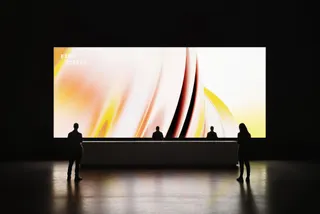 Reception Desk 21:9 Screen Mockup