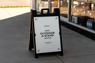 Outdoor Store A-Stand Signage Mockup