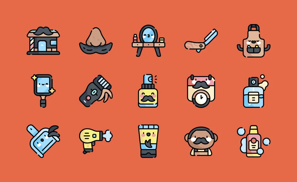 Barber Shop Vector Icons
