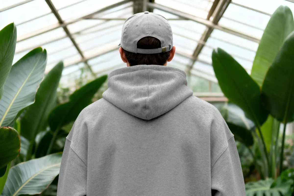 Botanic Back View Hoodie Mockup