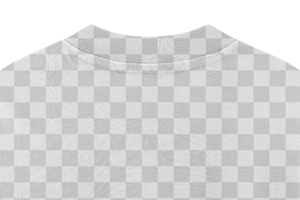 T-Shirt Collar Closeup Mockup — Back View