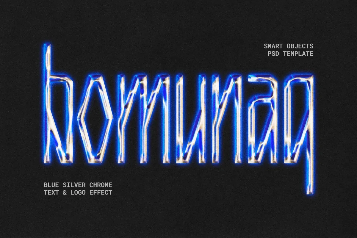 Blue Silver Chrome Template