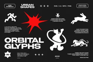Rave Glyphs. Organic Shapes & Logo Marks