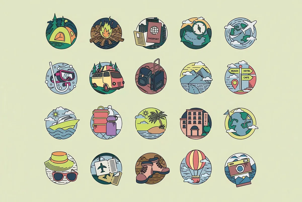 Outdoor Travel Vector Graphic Collection