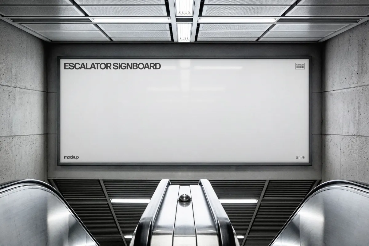 Escalator Signboard Mockup