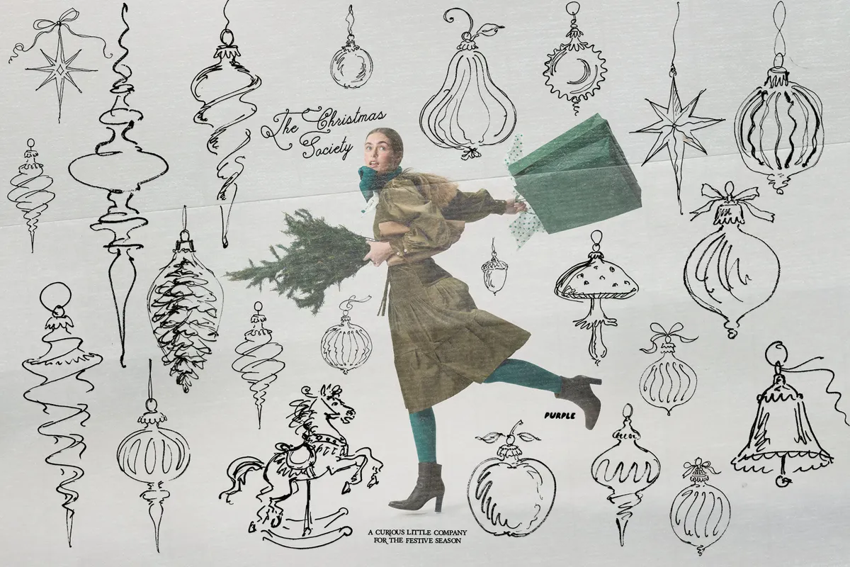 The Christmas Society. Vintage Christmas Line Art