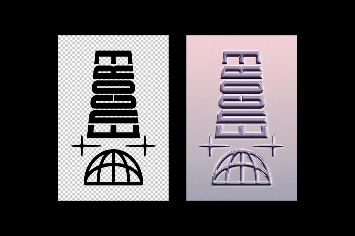 Retro Chrome Text Effect