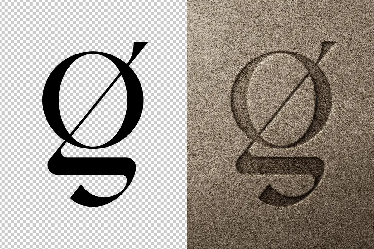 Leather Pressed Text & Logo Mockup