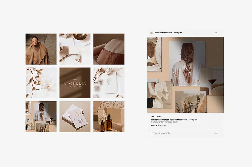Realistic Mood Board Mockups