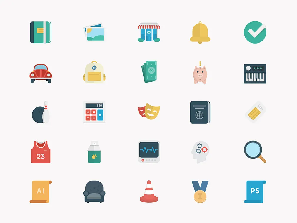 Basic Flat Icons Set