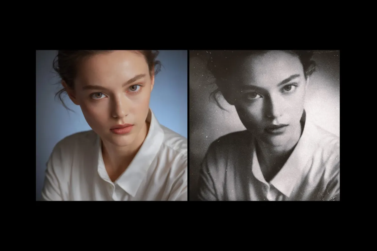 Monochrome Retro Film Effect