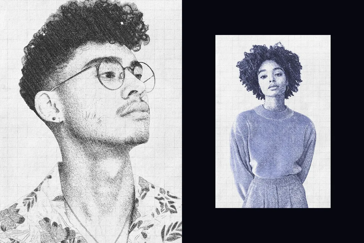 Pencil Scribbles Photo Effect
