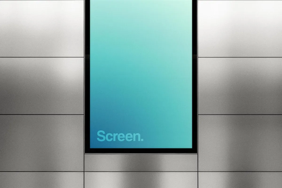 Vertical Metal Panels Screen Mockup