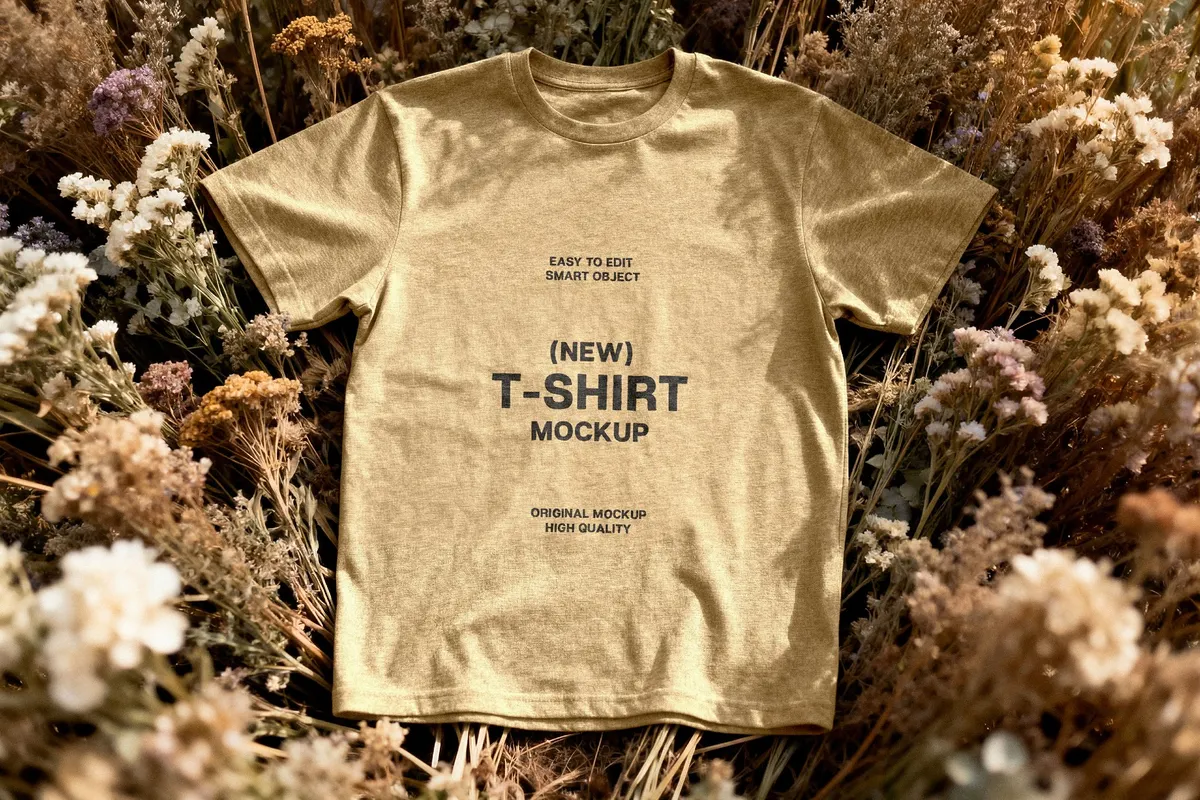 T-Shirt Mockup — Flat Lay Scene