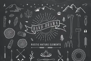 Hand-Drawn Rustic Elements