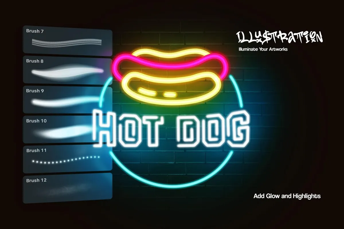 Neon Light Affinity Designer Brushes