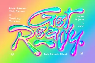 Pastel Rainbow Text Effect