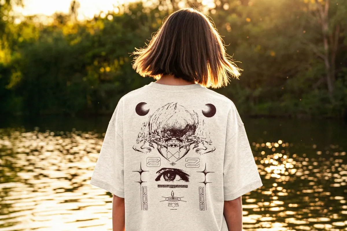 Oversized T-Shirt Mockup by the Water