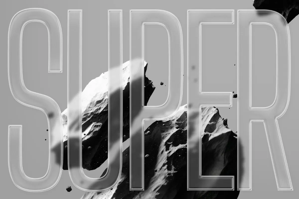 Modern Liquid Glass Text Effect