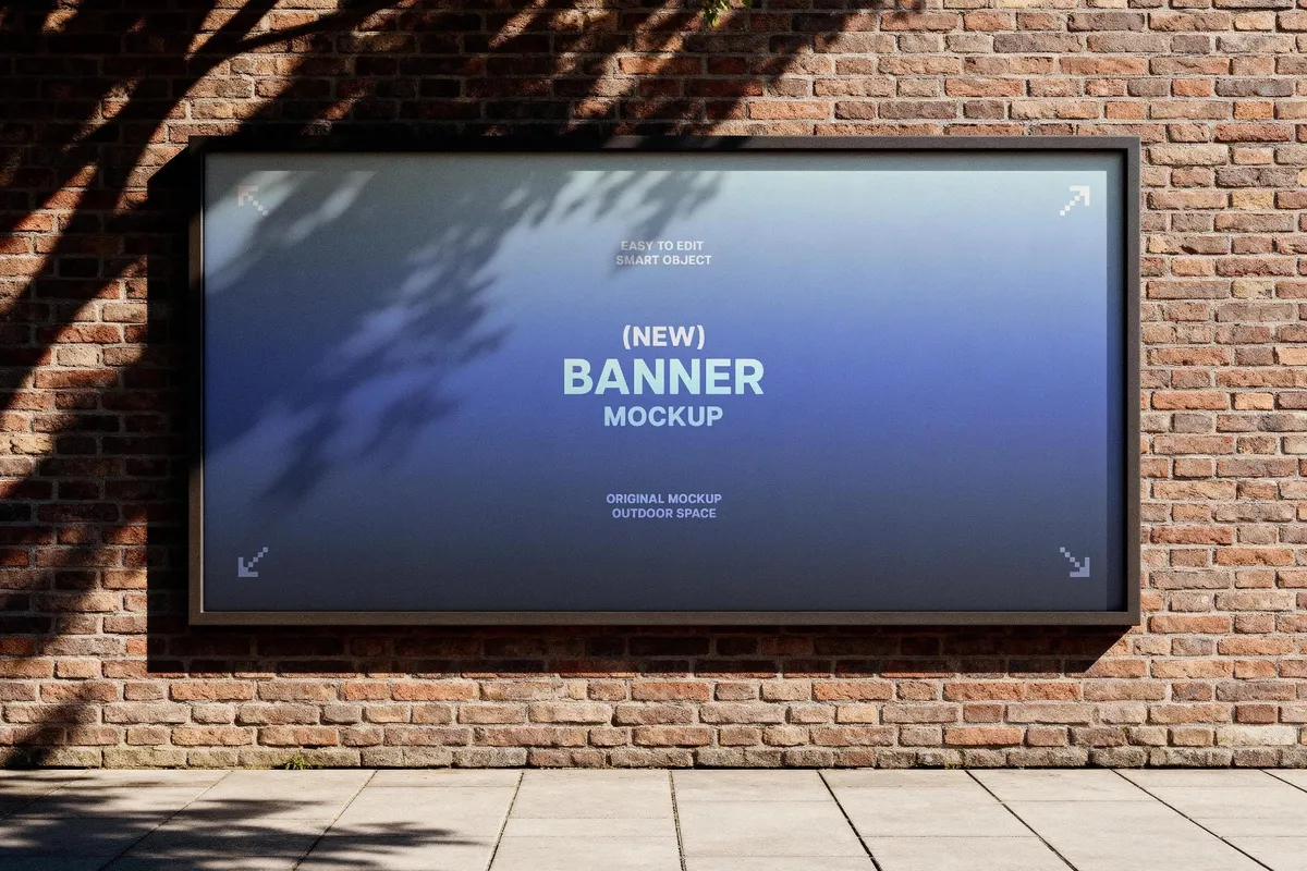 Brick Wall Banner Mockup