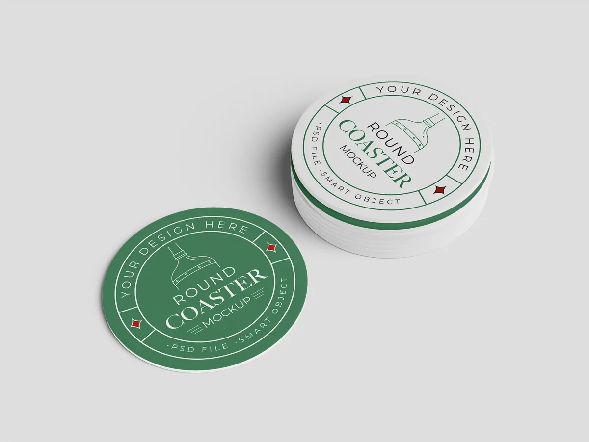 Round Coaster Mockup Isometric