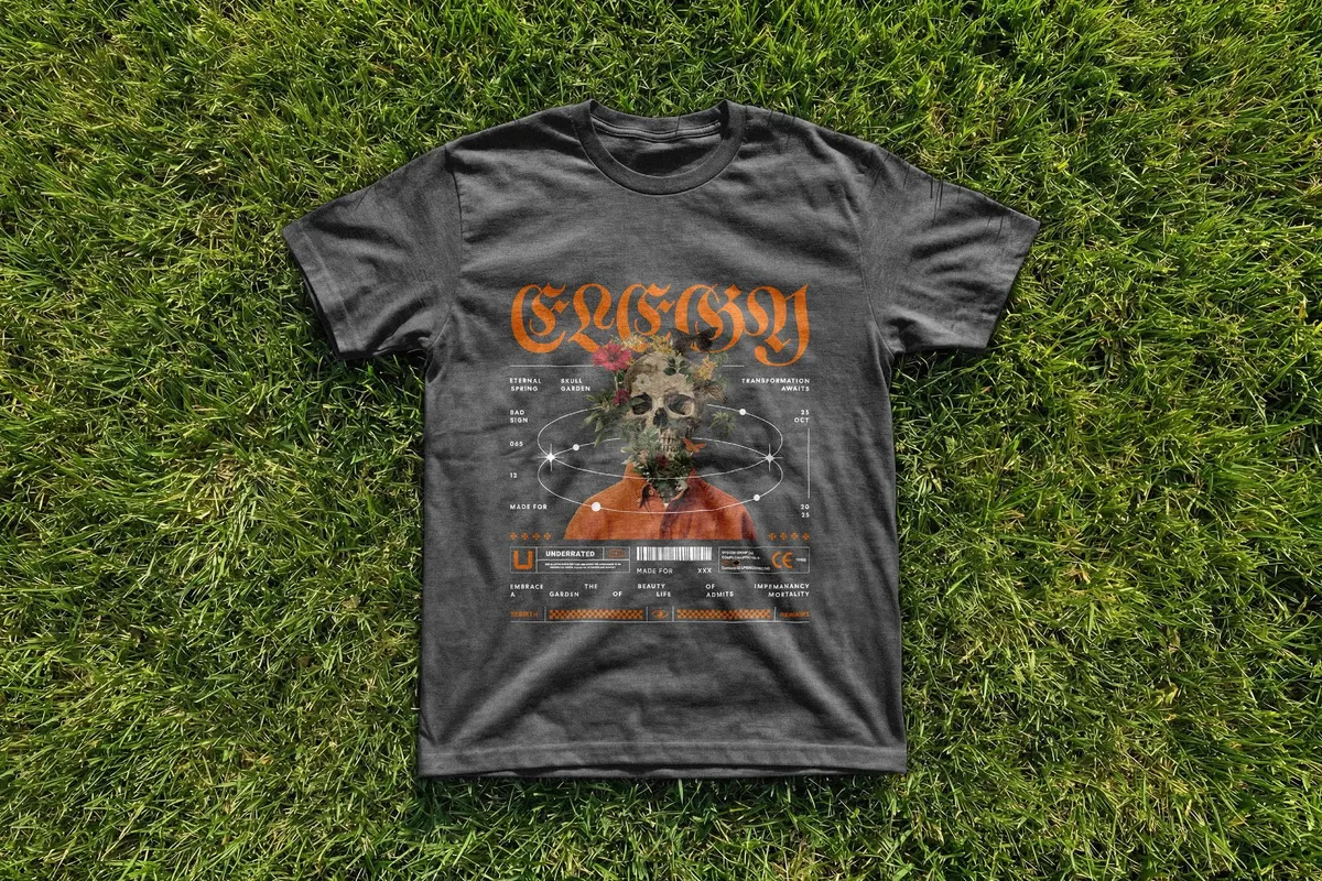 Streetwear T-Shirt Mockup on Grass
