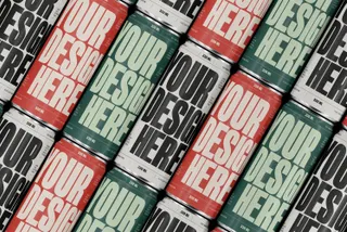 Diagonal Pattern 330ml Can Mockup
