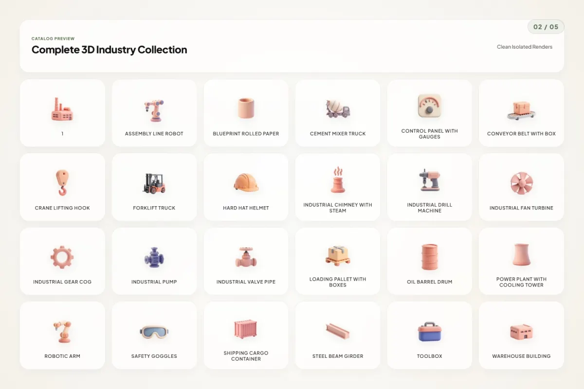 3D Industry Icons