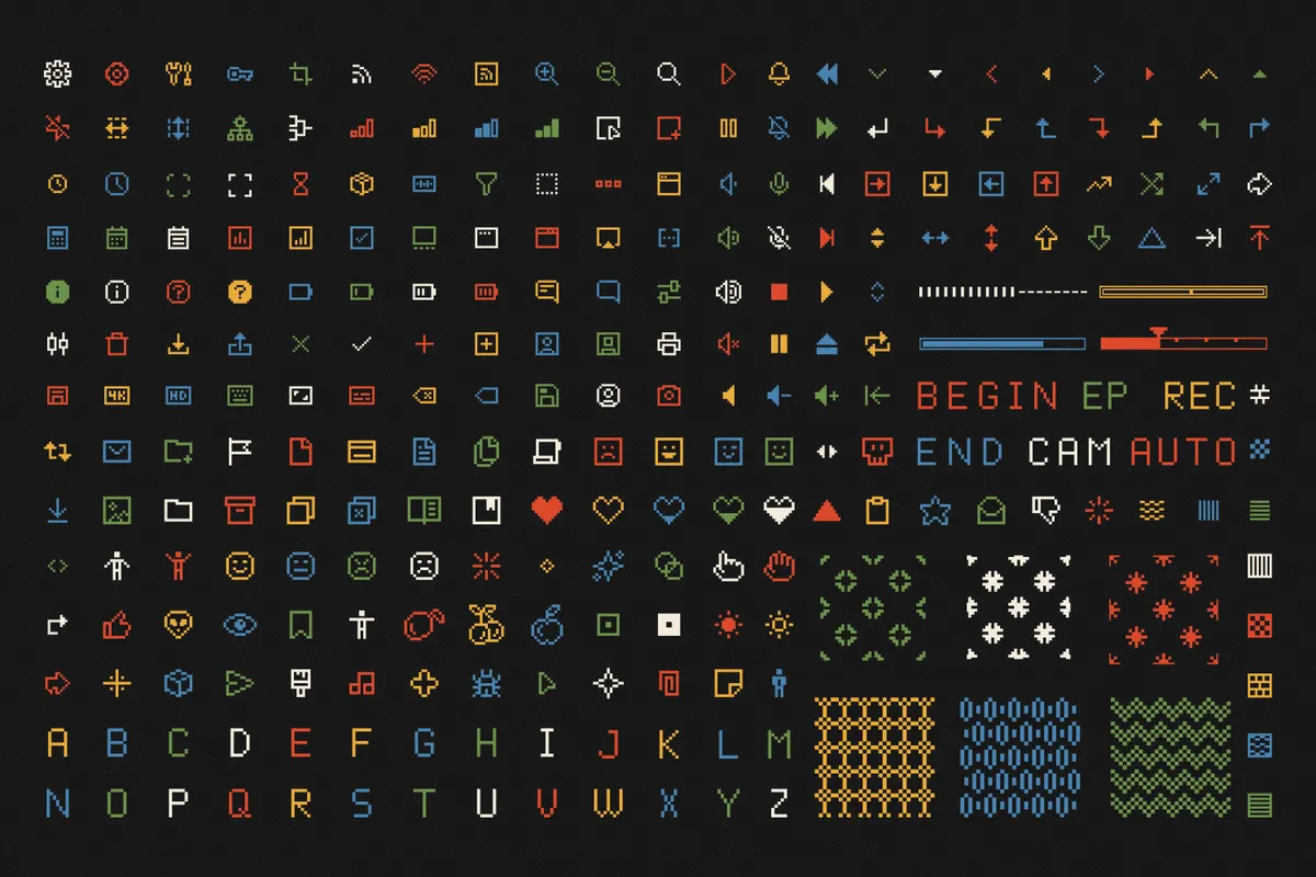 VCR Pixel Menu Graphics