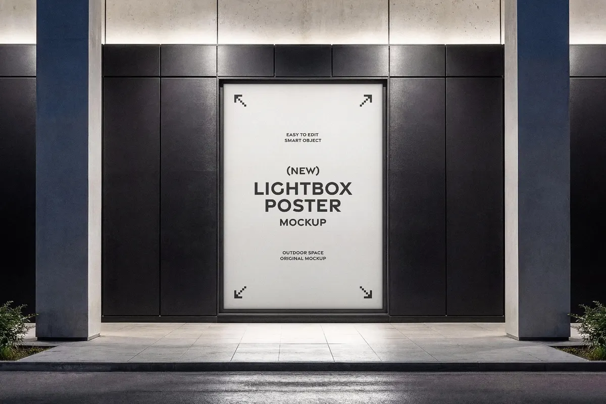 Outdoor Lightbox Poster Mockup