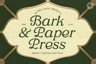 Bark & Paper Press - Vintage Serif & Sans Font Duo