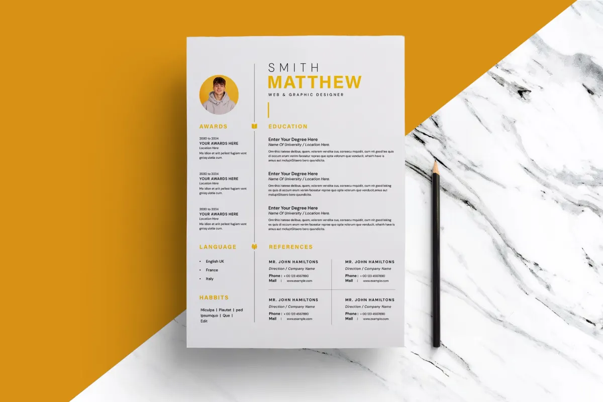Creative Resume with Portfolio Template