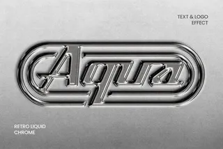 Retro Fluid Chrome Text Effect