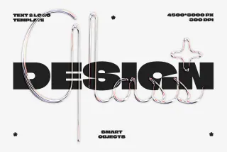 Glass Chrome Text & Logo Effect