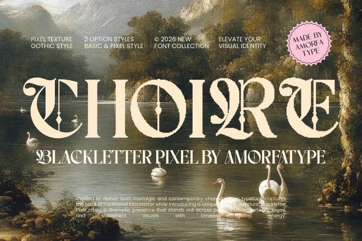Choire - Blackletter Pixel Display Font