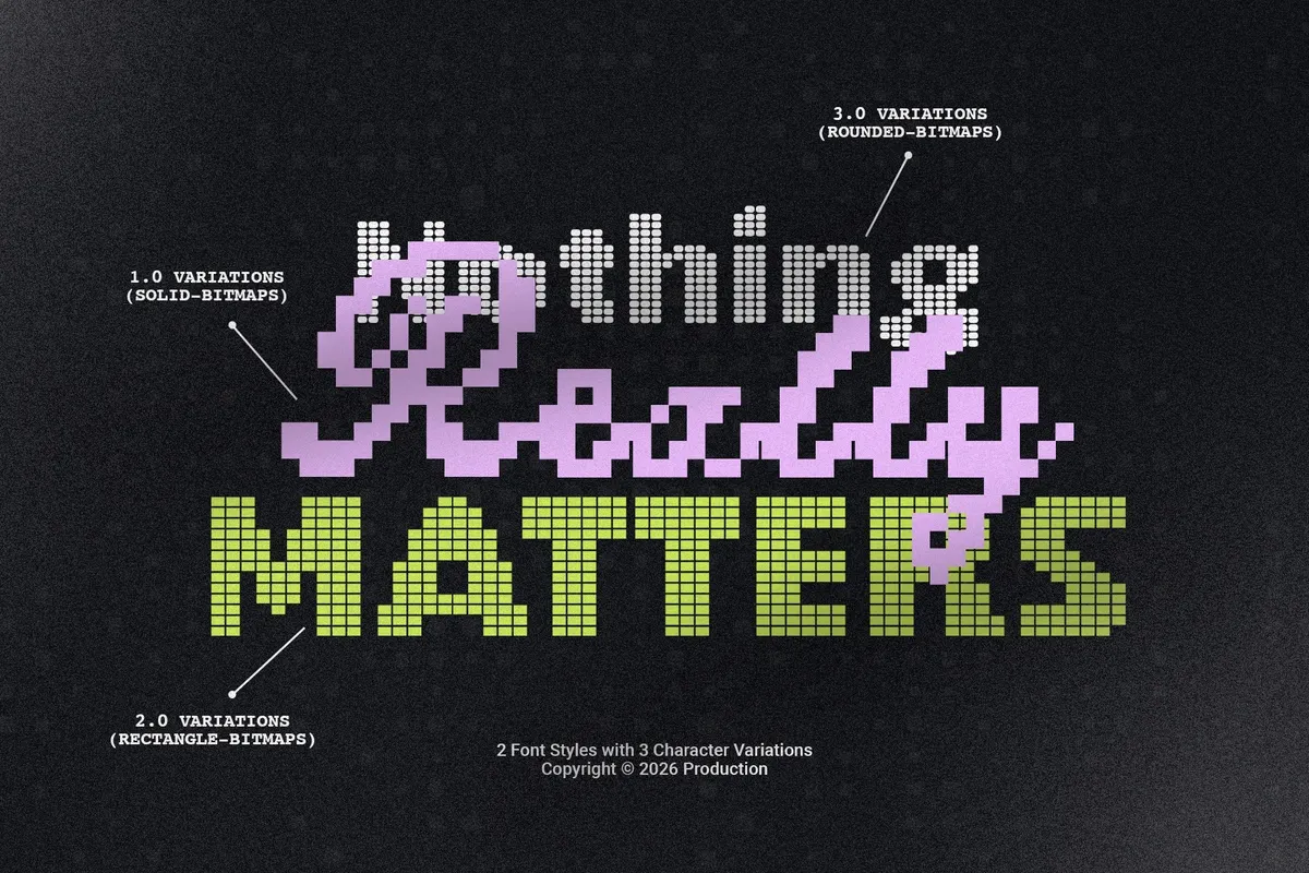 Digital Match - Pixel Font Duo
