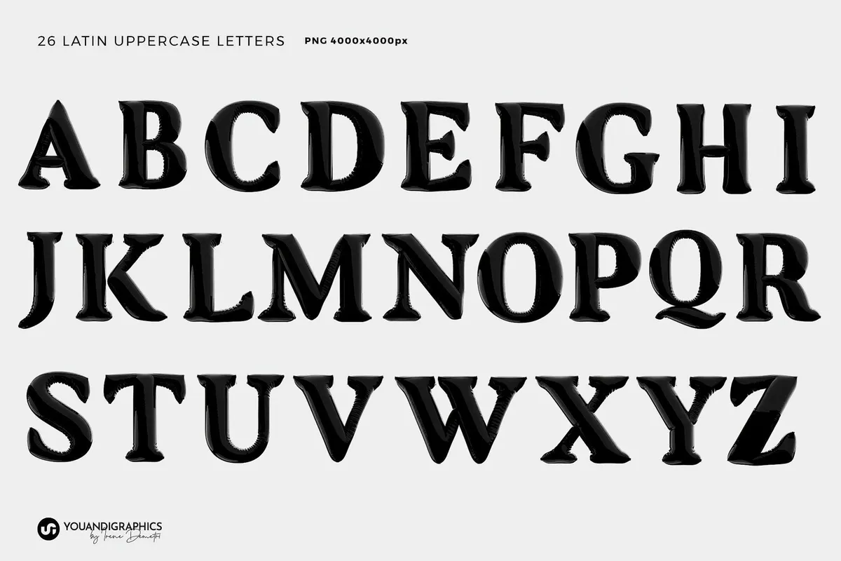 Latex 3D Lettering Set