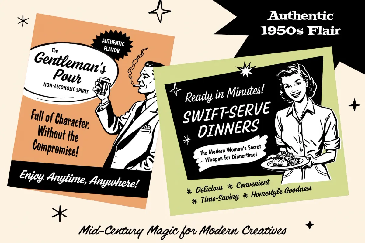 Retro Ad Graphics & Templates