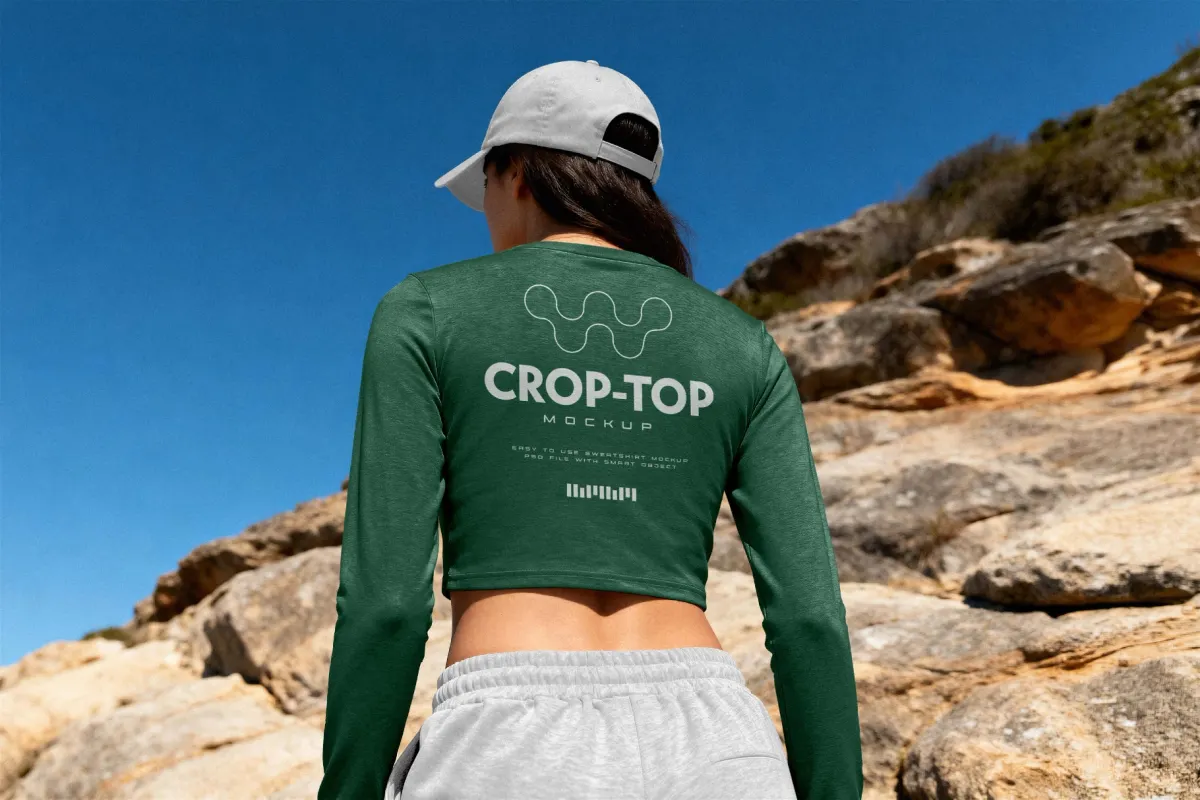 Crop Top Mockup Back View