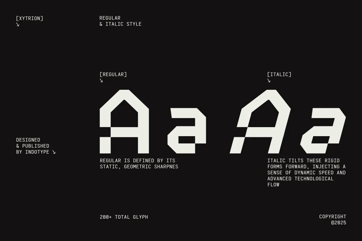 Xytrion - Futuristic Pixel Display Font
