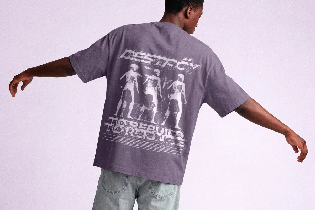 Motion Back Print T-Shirt Mockup