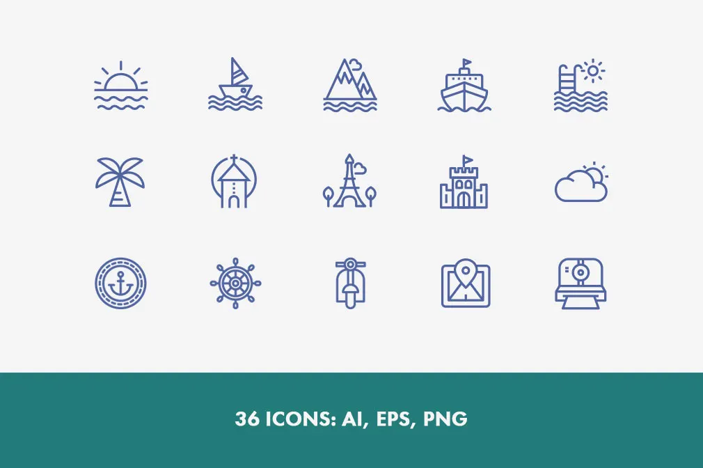 Travel & Vacation Icons Set