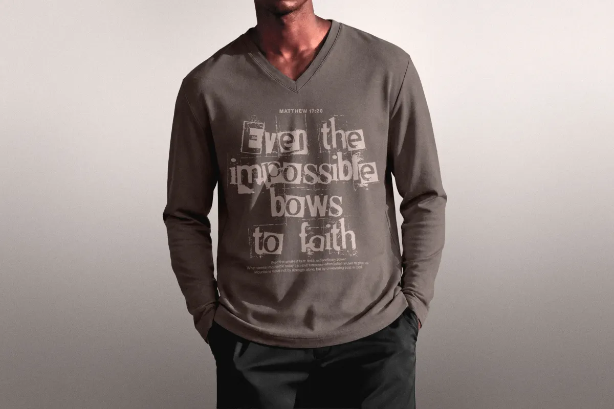 V-Neck Long-Sleeve Mockup