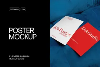 A3 Posters & Plush Mockup Scene