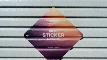Diamond Sticker Mockup on Roller Shutter