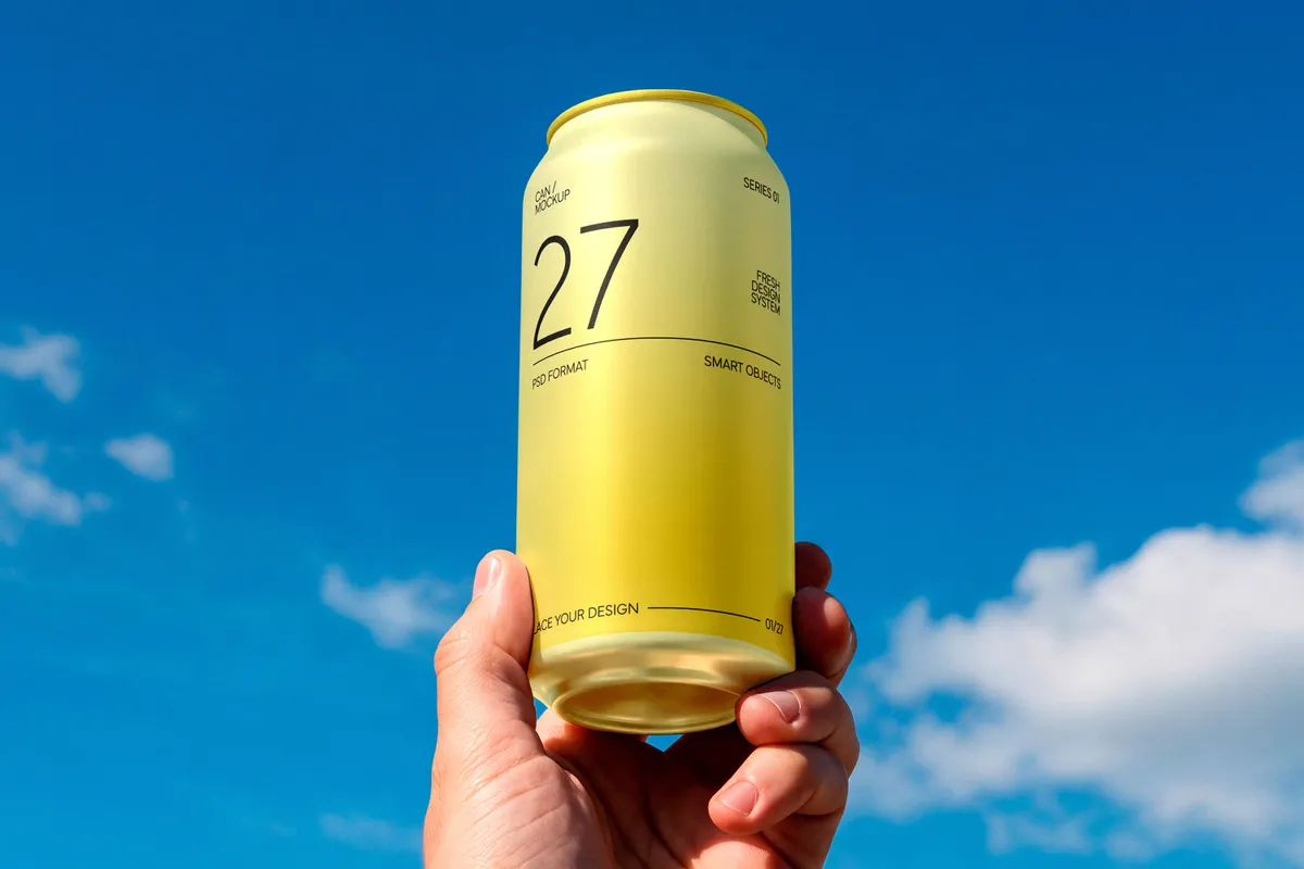 Outdoor Soda Can Mockup